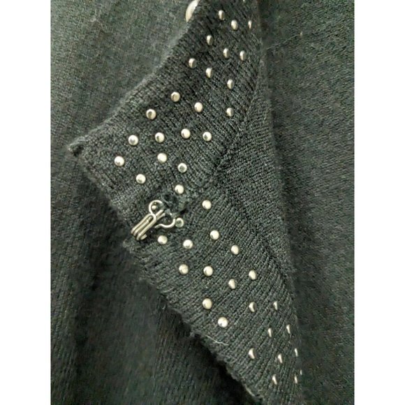 Siani Milano Black Open Cardigan Sweater with Pearl Details Women's Size Small - Picture 6 of 9